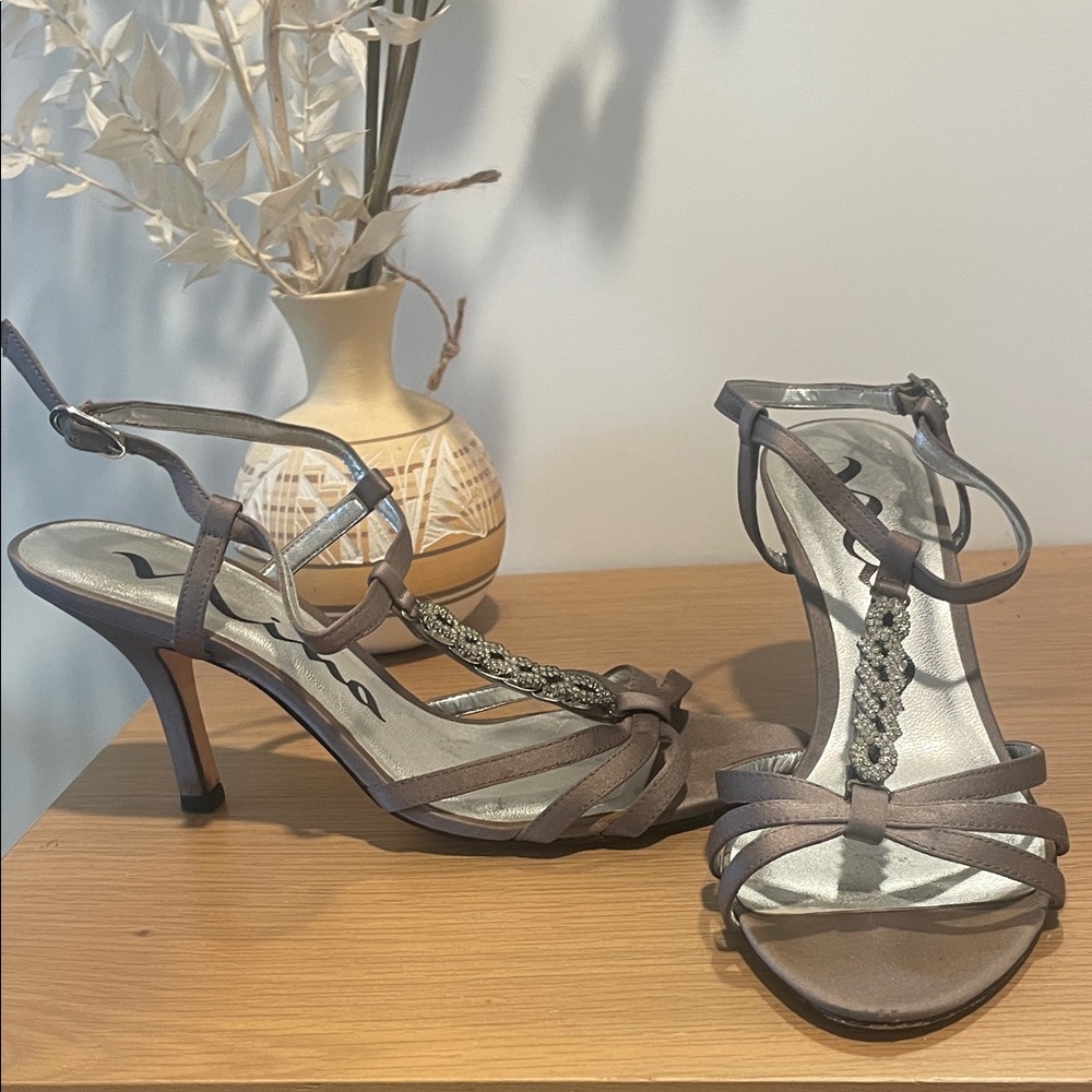 Elegant Lilac Smoke Strappy Heels